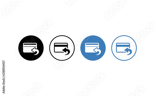 Foto Minimalist credit card refund icons set featuring payment return symbols against