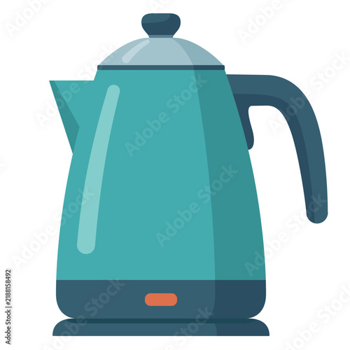 Electric kettle tea maker icon vector flat design isolated on white background
