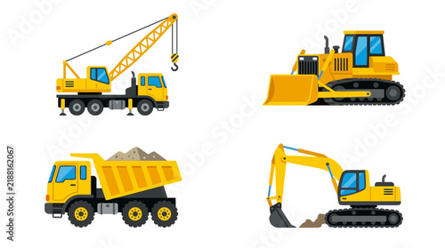Set of thin line icons for construction industry and building site equipment