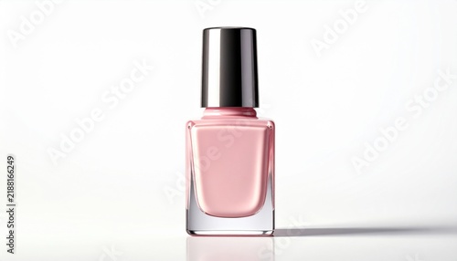 Pink Nail Polish Bottle with Black Cap