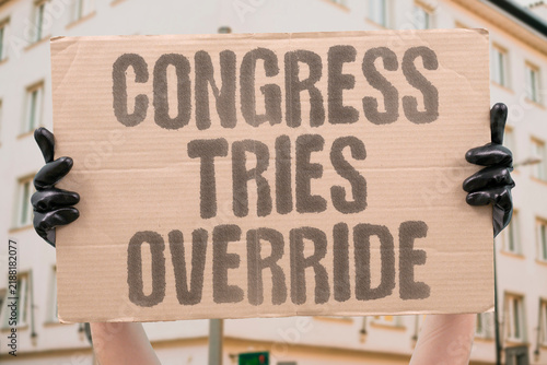 Quadro su tela "Congress tries override" Effort to block cryptocurrency regulation through veto reversal