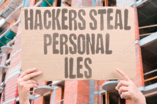Принти на полотні "Hackers steal personal iles" Unauthorized access to confidential documents