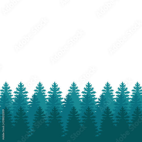 Winter Pine Forest Silhouette Illustration