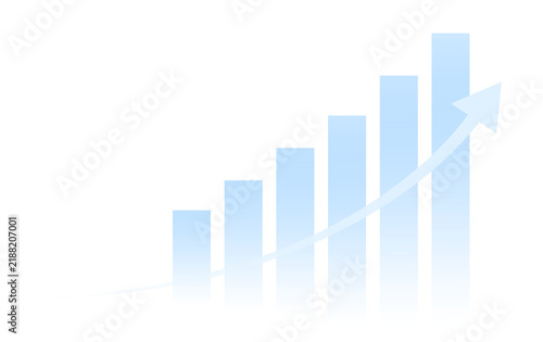 Business finance profit growth chart with success progress increase graph up arrow isolated on transparent png background
