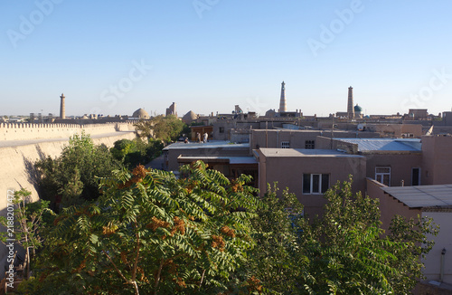 Vue depuis les Remparts de la ville de Ville de Khiva, Ouzbékistan

