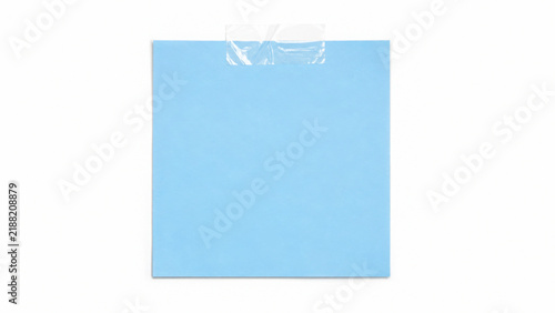 Sticky note reminder. Post it note paper. blue sheets for notes isolated with clipping path on background.