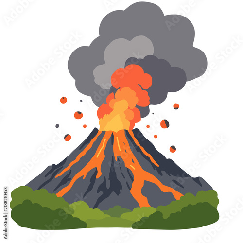 Illustration of an Erupting Volcano