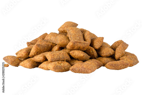 Dry Pet Food Kibble Pile Isolated on Transparent Background, Dog or Cat Food Granules