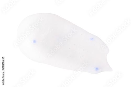 White Facial Cleansing Foam with Blue Speckles Isolated on Transparent Background