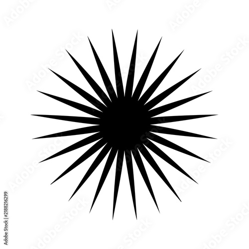 Sunburst Radiating Rays Silhouette Icon