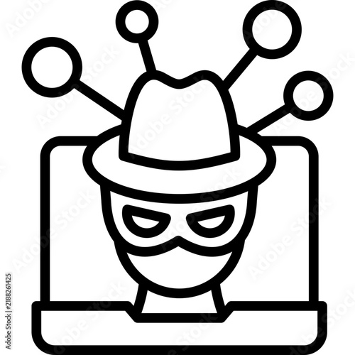 Criminal Network line icon