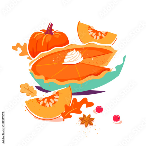 Pumpkin pie for autumn holidays