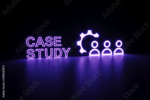 CASE STUDY neon concept self illumination background 3D illustration
