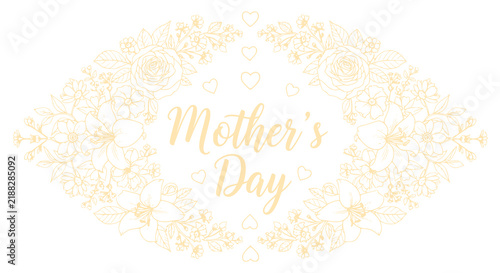 Beautiful Mother's Day Greeting Card Design with Floral Wreath Illustration