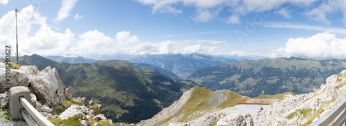 Landscape / mountain range of Swiss Alps at Arosa, Switzerland (panorama)