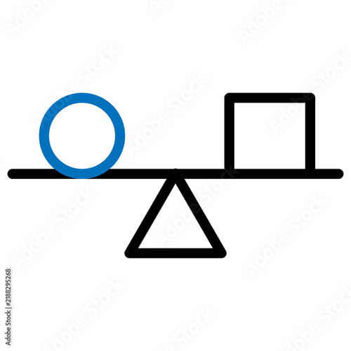 Fotografía Seesaw Weight Comparison Icon for Balance and Difference Analysis Isolated on Tr