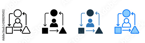 Adaptability icon multiple style vector illustration