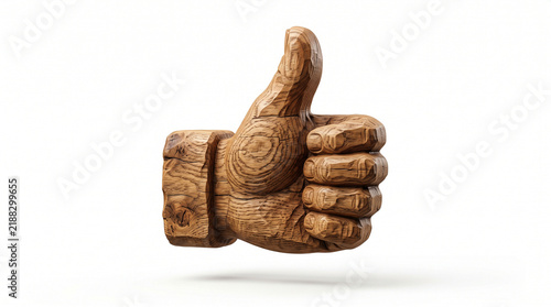 Wooden thumbs up icon