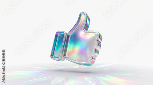 Holographic thumbs up icon
