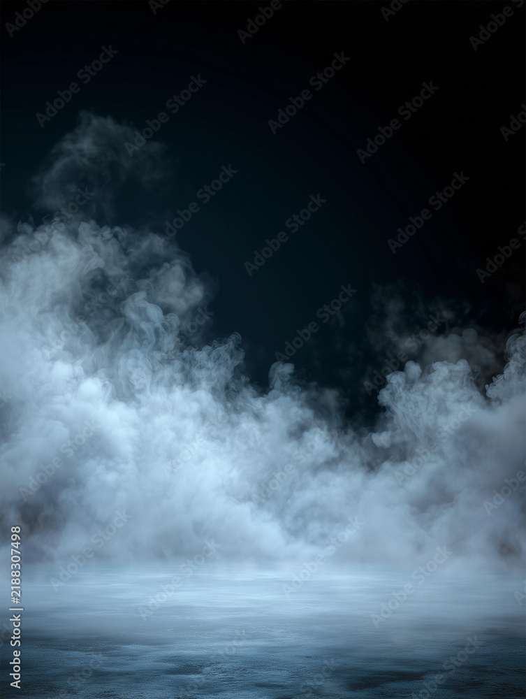 Fototapeta premium Fog layer texture sits on a dark background with smooth transitions creating depth and atmosphere in a cinematic view