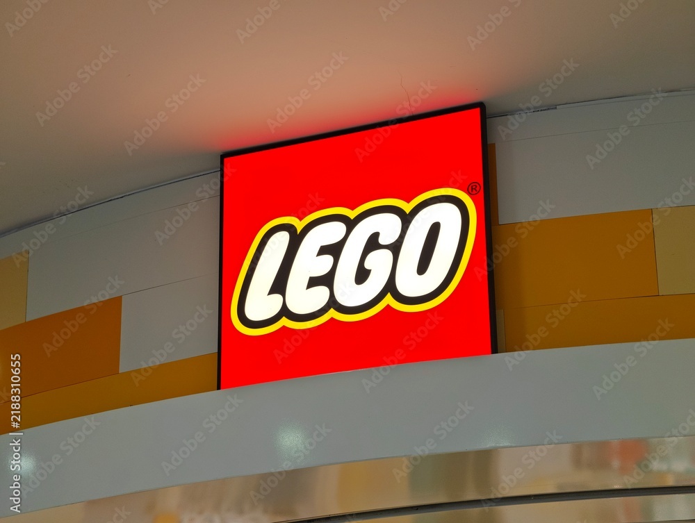 Obraz premium Shanghai,China-Dec.6th 2025: LEGO brand logo store sign
