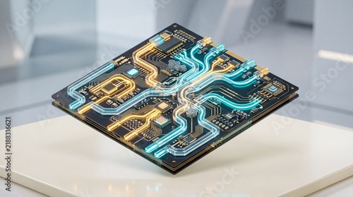 Advanced Photonic Quantum Microchip with Cyan Fluidic Cooling Channels