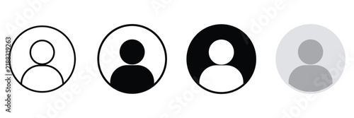 Foto Set of four user profile avatar icons in different styles, including outline, so