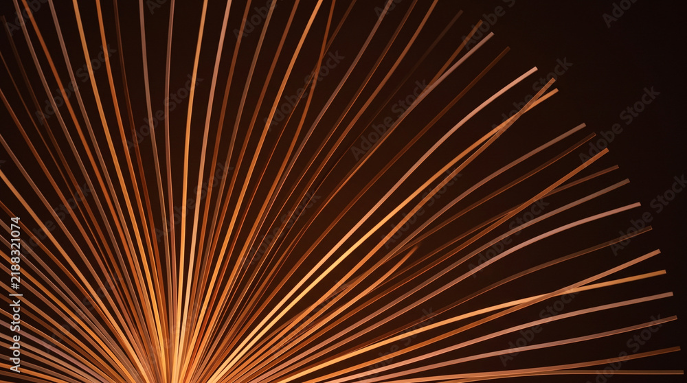 Fototapeta premium Amber Copper Fan Shaped Light Strip Background