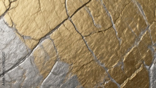 Cracked Gold and Silver Texture with Dark Lines.