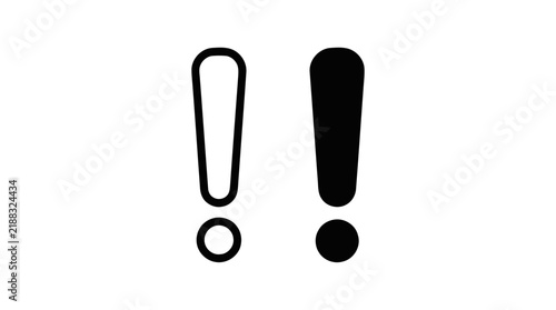 Vector illustration of exclamation mark warning signs icon set on a transparent background