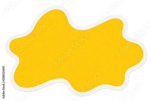 Blank Yellow Irregular Sticker Shape with White Border