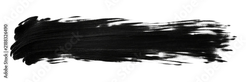 Black Acrylic Dry Brush Stroke with Bristle Texture