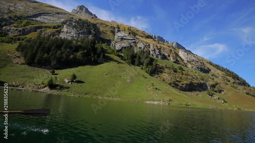 Seealpsee lake in Alpstein Switzerland