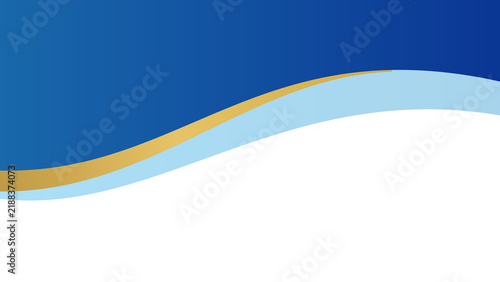 Cuadro en lienzo Abstract elegant wave design with flowing blue and gold curves representing flui