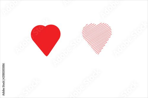 red heart on white background