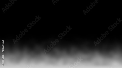Soft white smoke or fog rising up from the bottom against a solid black background