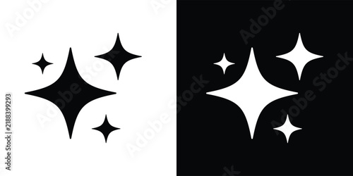 Quadro su tela Sparkle stars icon set