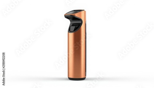 Modern copper electronic kitchen appliance featuring metallic brushed texture for luxury home interior on transparent background