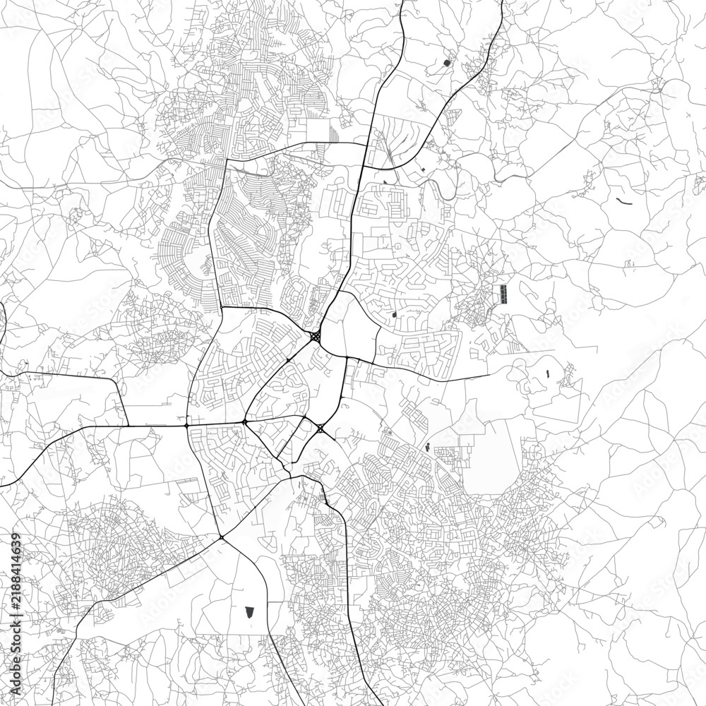Naklejka premium Minimal vector city map of Lilongwe with streets, districts and road network