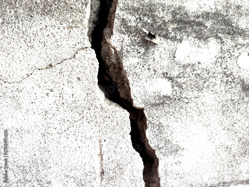 Realistic Cracked Concrete Wall Texture Background with Deep Vertical Split