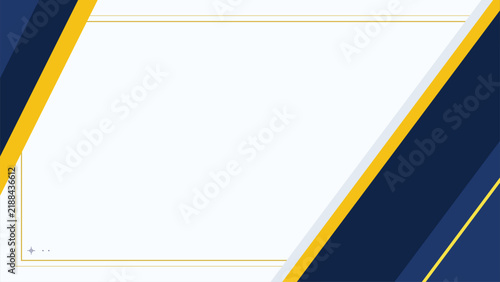 Navy blue and yellow geometric corporate background modern minimalist abstract design with diagonal stripes gold frame professional presentation slide template