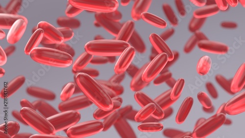 Obraz na płótnie Red blood cells floating in space