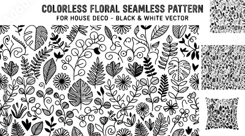 Floral seamless  plant background vector for house deco
