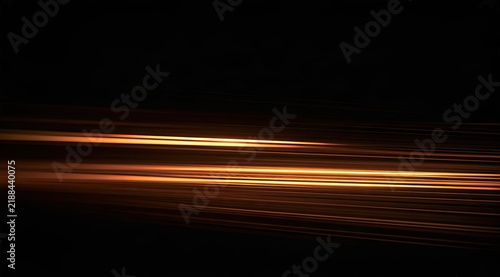Abstract streaks of warm light traverse a dark, smoky background