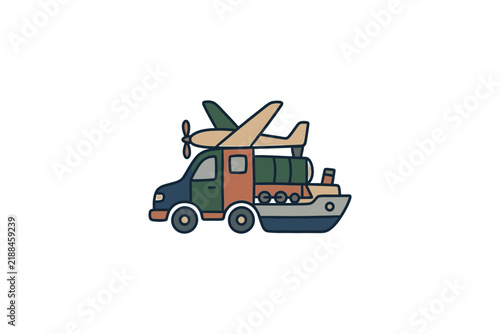 Vintage Camper Van Packed for Adventure.