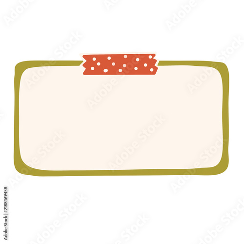 Cute cream memo note label with red polka dot washi tape PNG