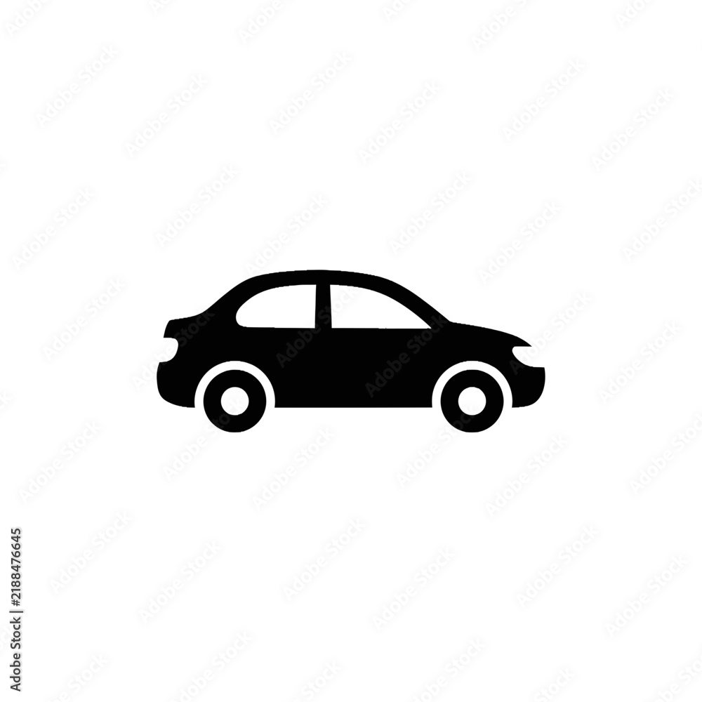 Fototapeta premium Minimalist Black Car Silhouette Icon