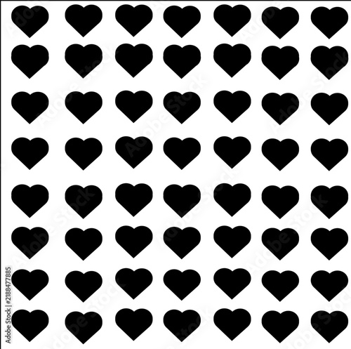 set of heart icons