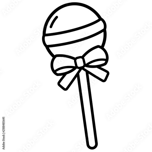 Lollipop with Bows Vector Illustration 