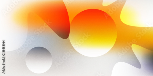 Abstract background with vibrant gradient shapes and soft grain texture in warm orange yellow and cool grey tones